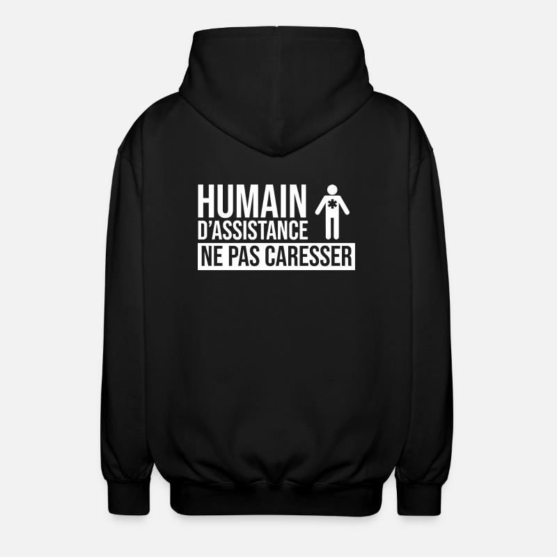 Humain d’assistance Ne pas caresser - Veste à capuche unisexe - noir
