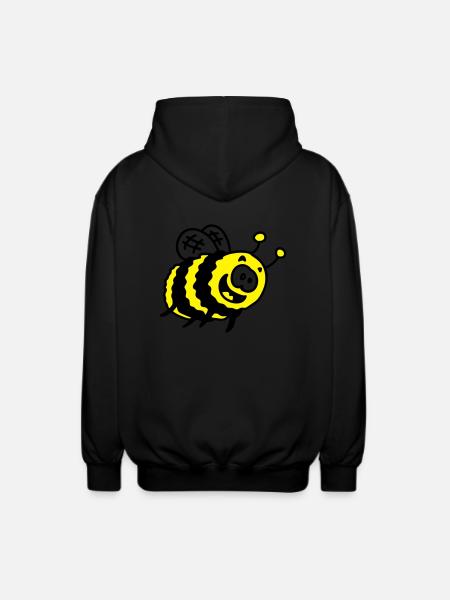 funny bumblebee - Unisex Hooded Jacket - black