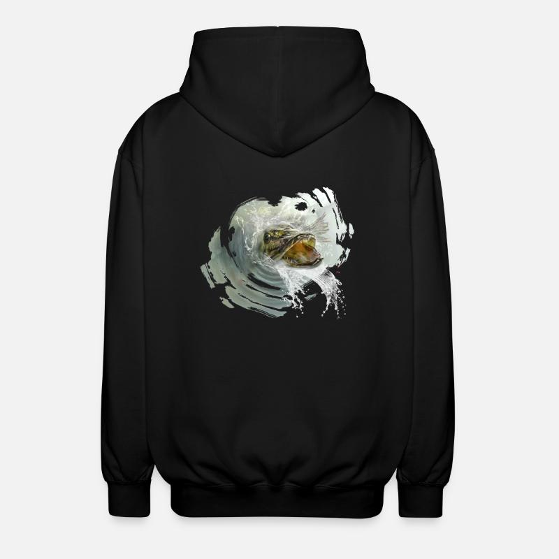 hecht karpfen zander fish - Unisex Kapuzenjacke - Schwarz