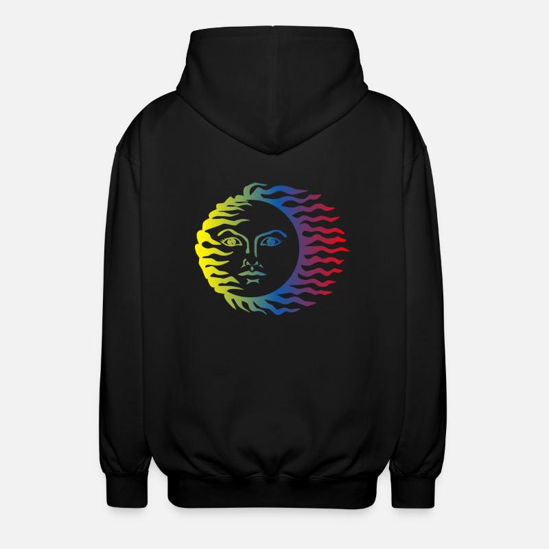 Sonne Symbol bunt - Unisex Kapuzenjacke - Schwarz