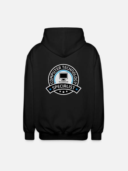 computer technology specialist - Unisex Hooded Jacket - black