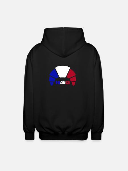 croissant france - Unisex Hooded Jacket - black