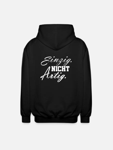 einzig nicht artig - Unisex Kapuzenjacke - Schwarz