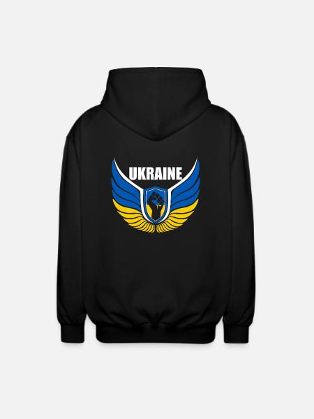 Ukraine Logo - Unisex Hooded Jacket - black