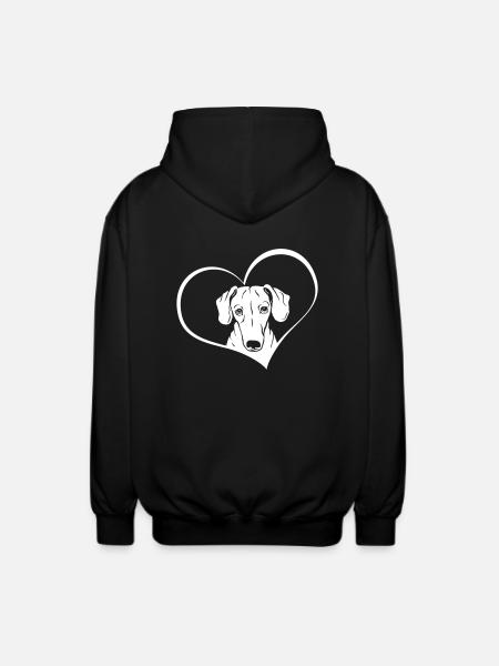 Dackel im Herz - Unisex Kapuzenjacke - Schwarz
