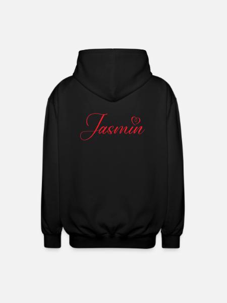 Jasmin Name Heart - Unisex Hooded Jacket - black