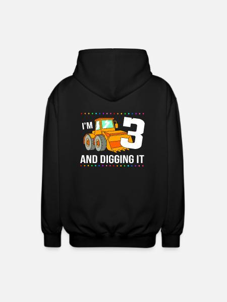 Children's birthday party construction site - Unisex Hooded Jacket - black