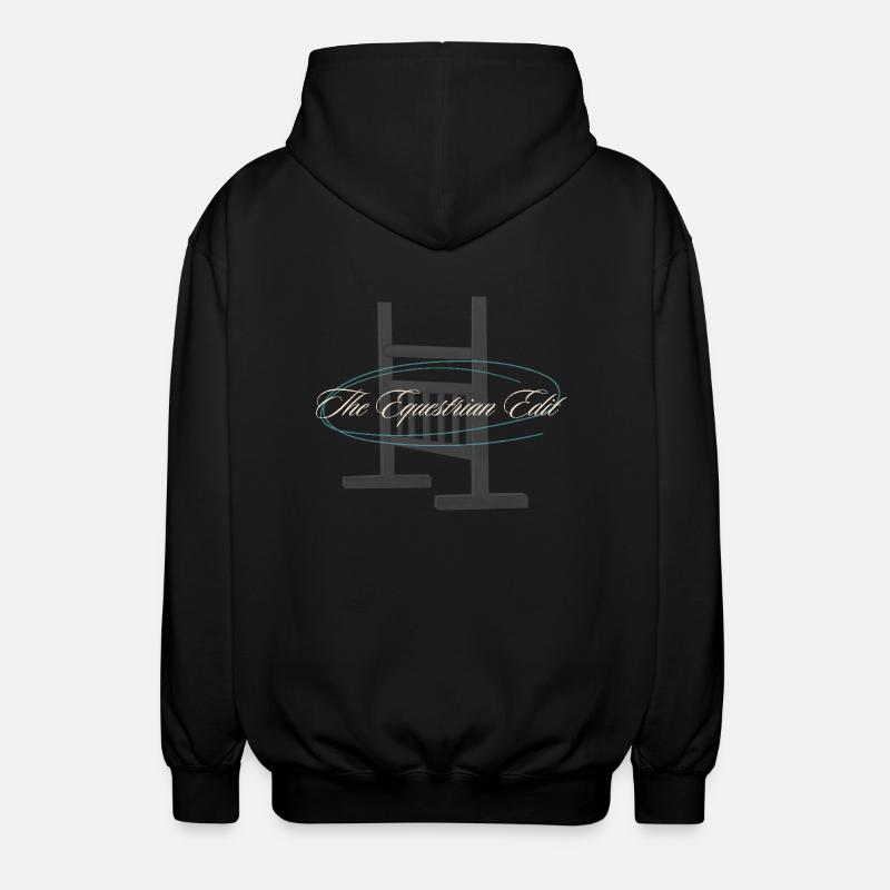 Pferde Hinderniss - Unisex Kapuzenjacke - Schwarz
