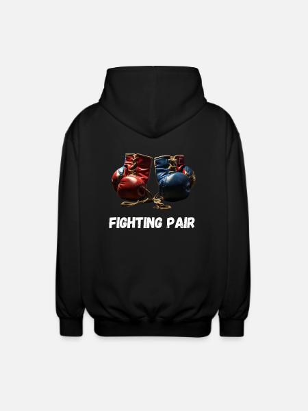 Fighting Pair Boxing Lovers - Unisex Hooded Jacket - black