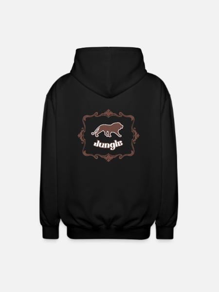 Löwe und Dschungel - Unisex Kapuzenjacke - Schwarz