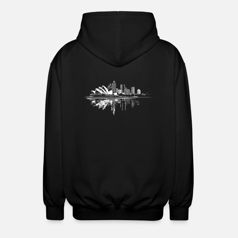 Sidney Skyline - Unisex Hooded Jacket - black