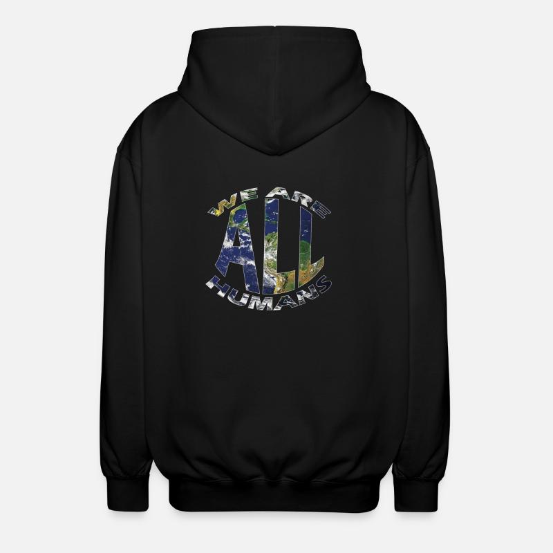 We are all human - Unisex Hooded Jacket - black