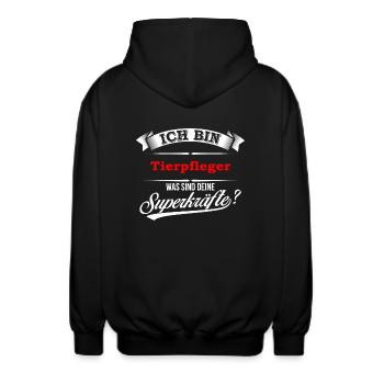 Tierpfleger Tierpflegerin Tierpflege Zoo - Unisex Kapuzenjacke - Schwarz - Hinten - AI Model Male 185 light (185cm)