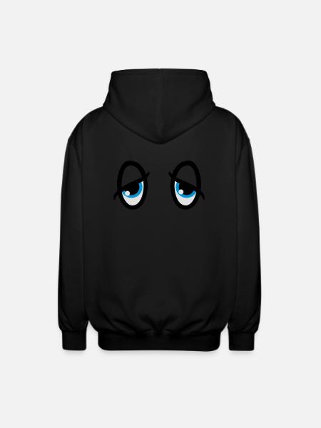 Augen comic müde - Unisex Kapuzenjacke - Schwarz