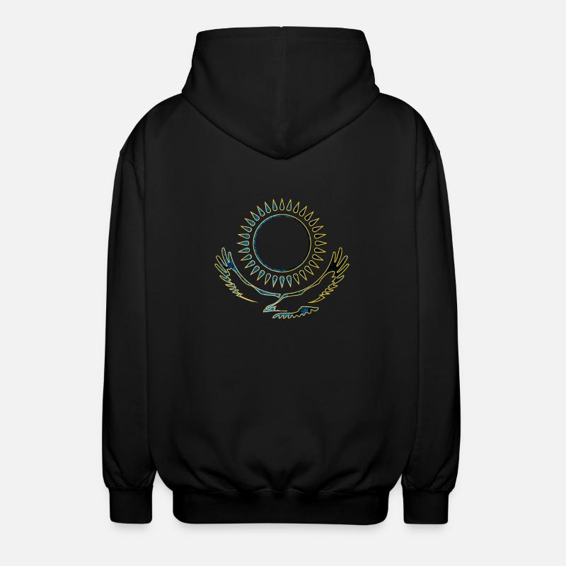 Kasachstan Adler edel - Unisex Kapuzenjacke - Schwarz
