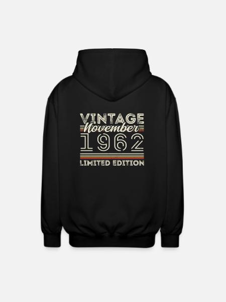 Born November 1962 Birthday November 1962 - Unisex Hooded Jacket - black