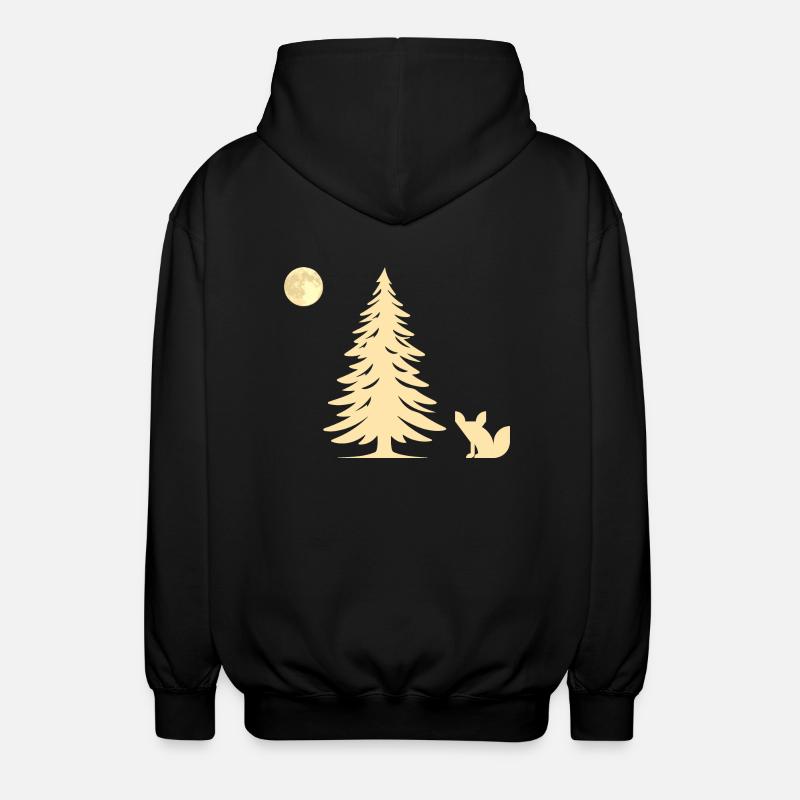 Fuchs im Wald - Geschenkidee - Unisex Kapuzenjacke - Schwarz