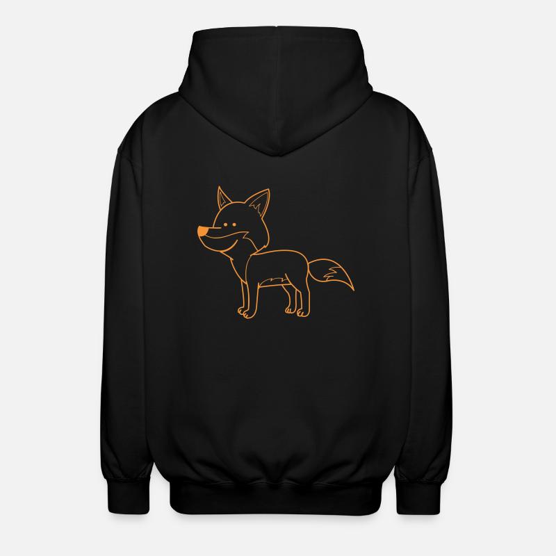Fuchs Comic - Unisex Kapuzenjacke - Schwarz