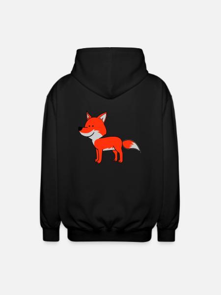 Fox 02 - Unisex Hooded Jacket - black