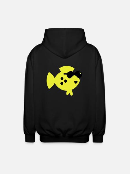 Blindfisch / blind fish (2c) - Unisex Hooded Jacket - black