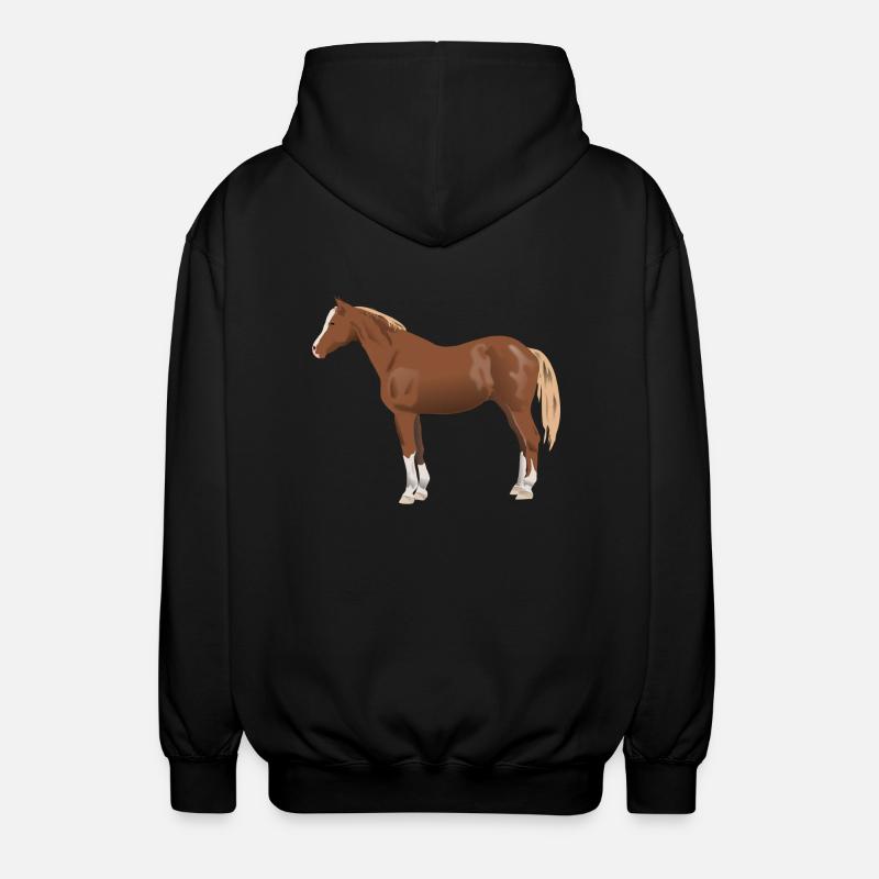 cheval - Veste à capuche unisexe - noir