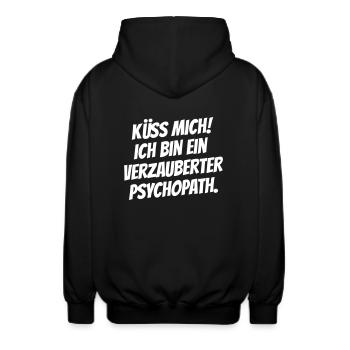 Verzauberter Psychopath - Unisex Kapuzenjacke - Schwarz - Hinten - AI Model Male 185 light (185cm)