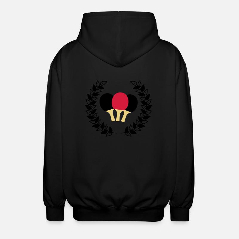 table tennis bats wreath - Unisex Hooded Jacket - black