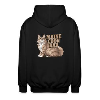 Maine Coon Dad Cat Kitten Father - Unisex Kapuzenjacke - Schwarz - Hinten - AI Model Male 185 light (185cm)