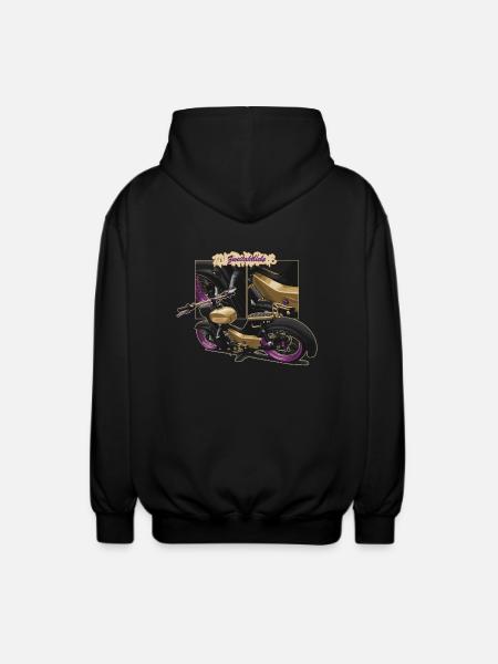 Star (gold) // Illustration - Unisex Hooded Jacket - black