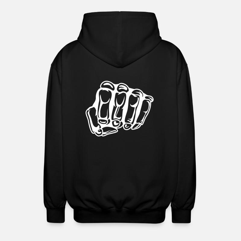 skull faust - Unisex Kapuzenjacke - Schwarz