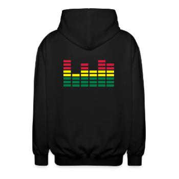 Equalizer - Unisex Hooded Jacket - black - Back - AI Model Male 185 light (185cm)