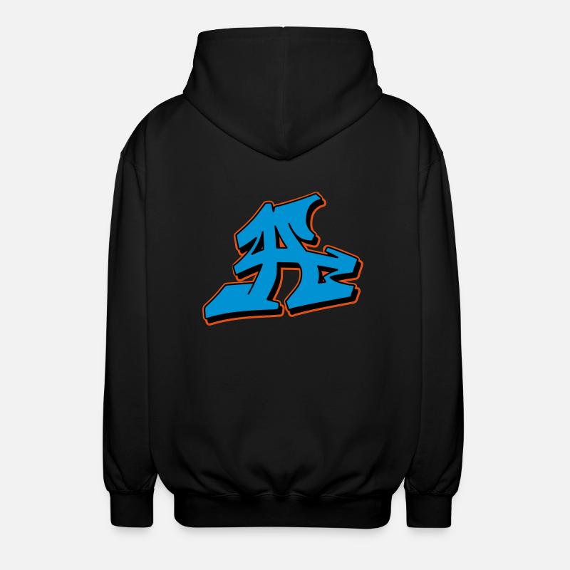 Graffiti Blockletter A - Unisex Kapuzenjacke - Schwarz