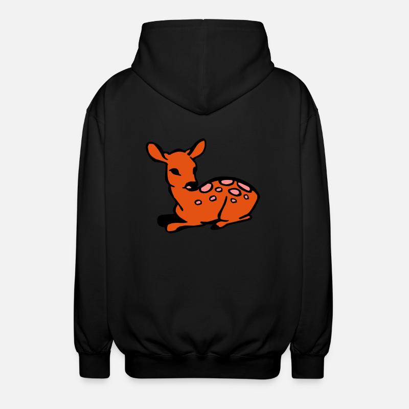 Hirsche reh - Unisex Kapuzenjacke - Schwarz