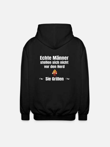 Echte Männer Grillen - Unisex Kapuzenjacke - Schwarz