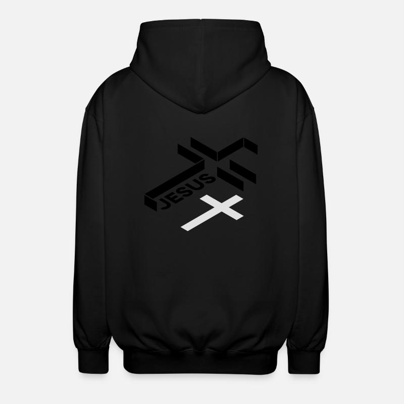 croix jésus - Veste à capuche unisexe - noir