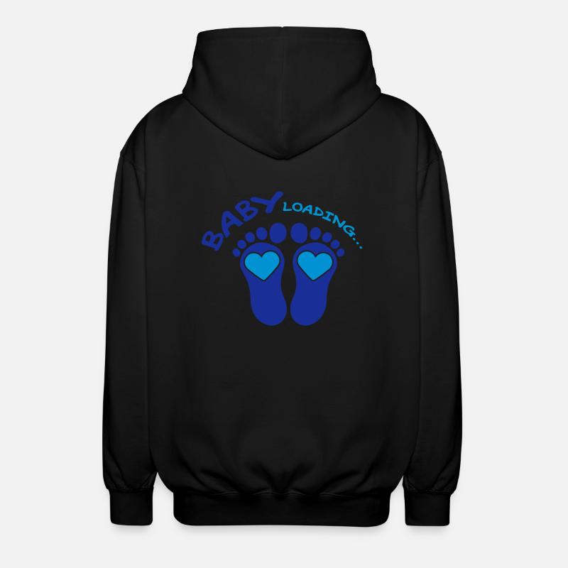 Baby Loading Blue - Unisex Kapuzenjacke - Schwarz