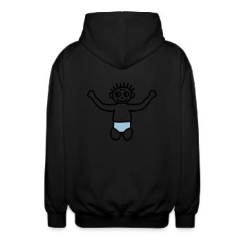 Toddler with diaper - V2 - Unisex Hooded Jacket - black - Back - AI Model Male 185 light (185cm)