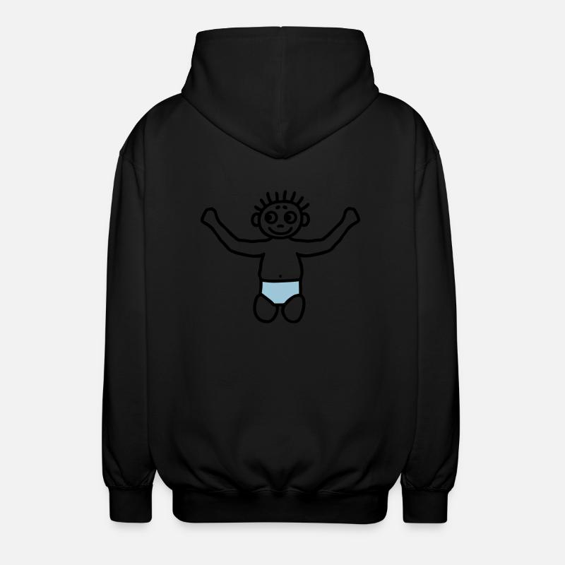 Toddler with diaper - V2 - Unisex Hooded Jacket - black