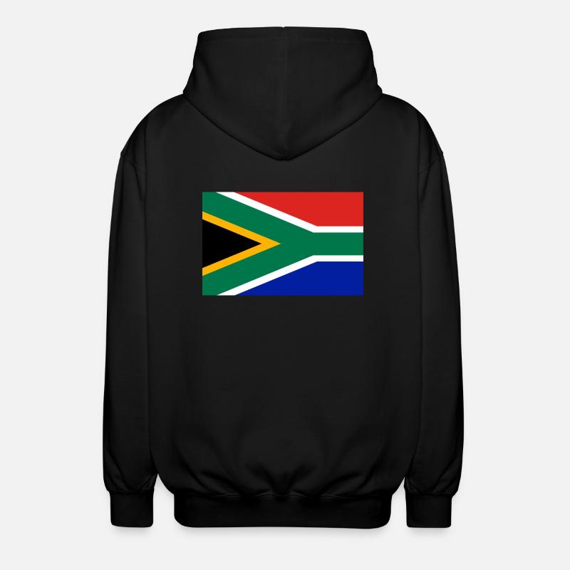 Südafrika Flagge - Unisex Kapuzenjacke - Schwarz