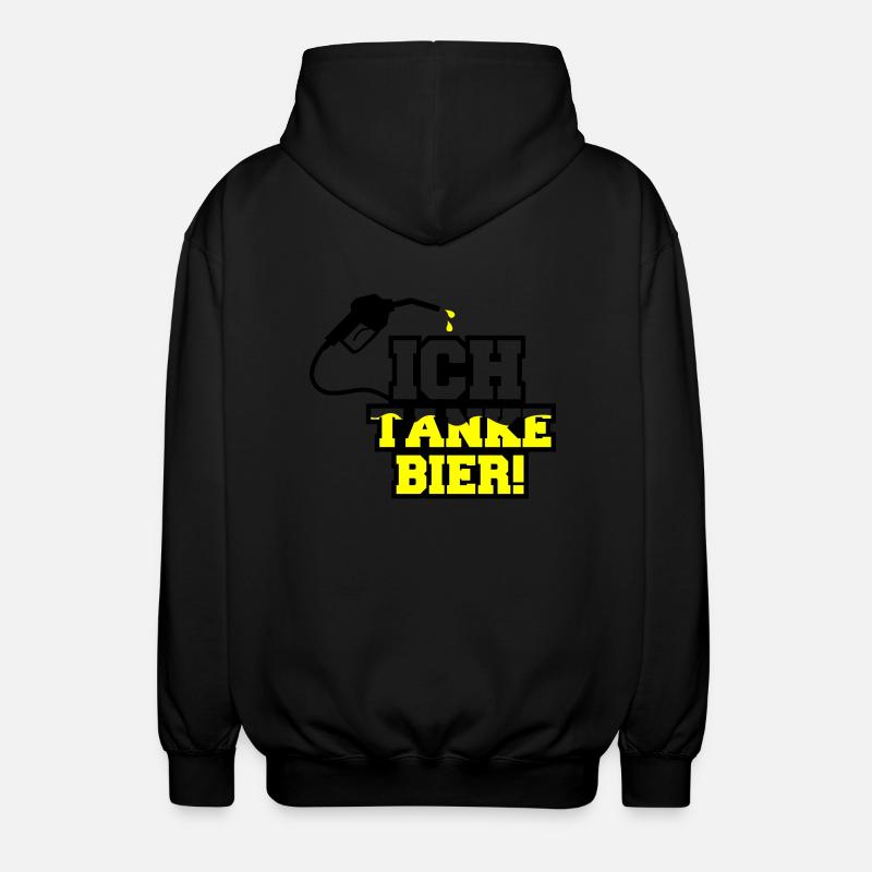 ich tanke bier 01 - Unisex Kapuzenjacke - Schwarz