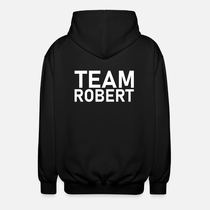 team robert weiß - Unisex Kapuzenjacke - Schwarz