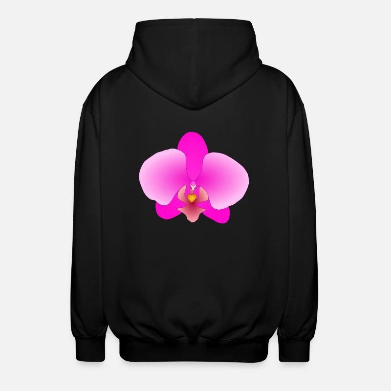 orchidée rose - Veste à capuche unisexe - noir
