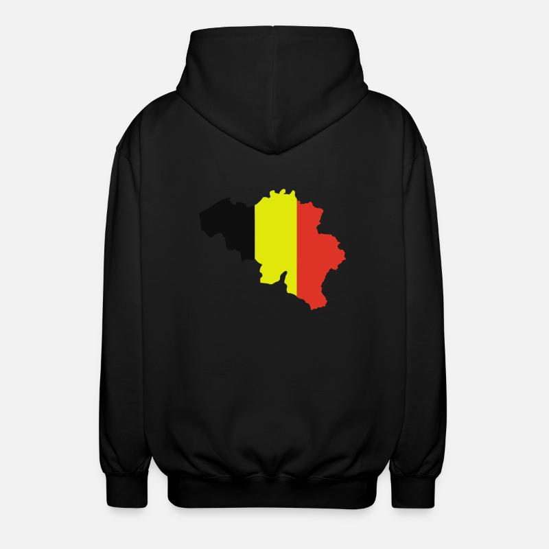 belgium drapeau map - Veste à capuche unisexe - noir