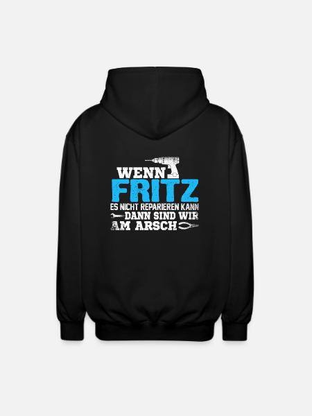 FRITZ - kann es reparieren - Unisex Kapuzenjacke - Schwarz