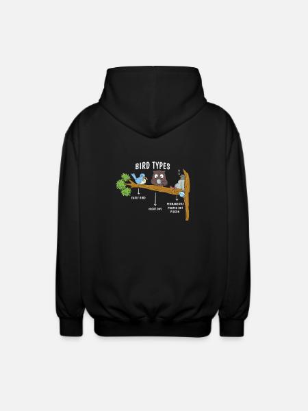 Vogelarten für Kaffeeliebhaber - Unisex Kapuzenjacke - Schwarz