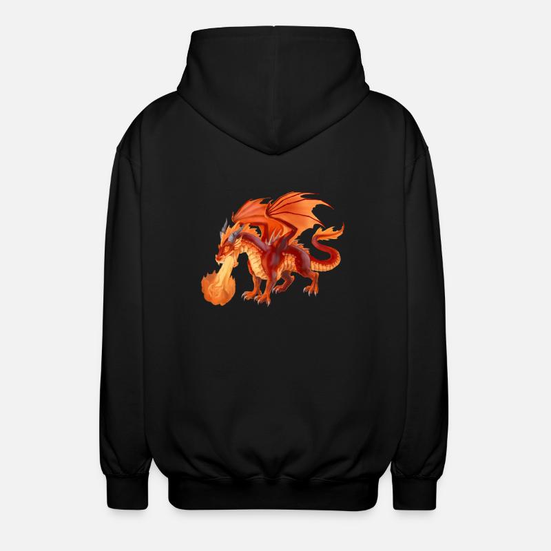 fire dragon - Unisex Kapuzenjacke - Schwarz