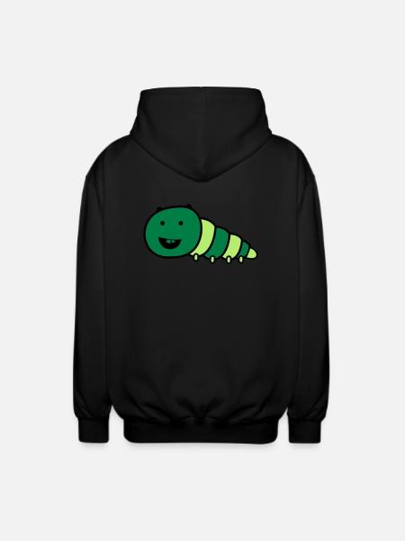 lustige_raupe - Unisex Hooded Jacket - black