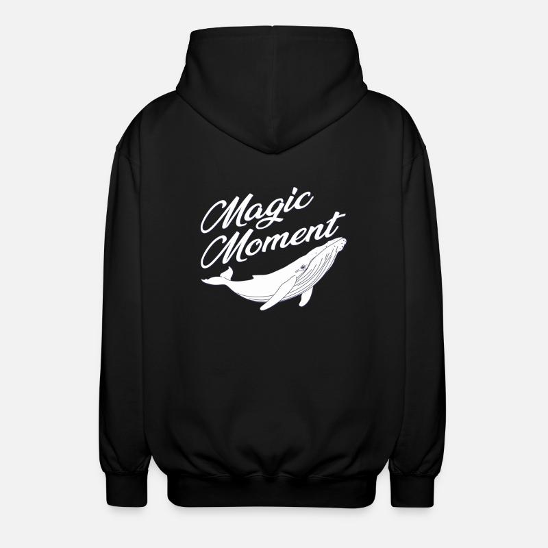 Whale - Nature Protection - Magic - Unisex Hooded Jacket - black