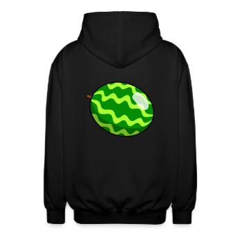 Melone - Unisex Kapuzenjacke - Schwarz - Hinten - AI Model Male 185 light (185cm)