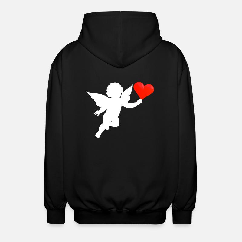 Coeur d'ange, blanc - Veste à capuche unisexe - noir